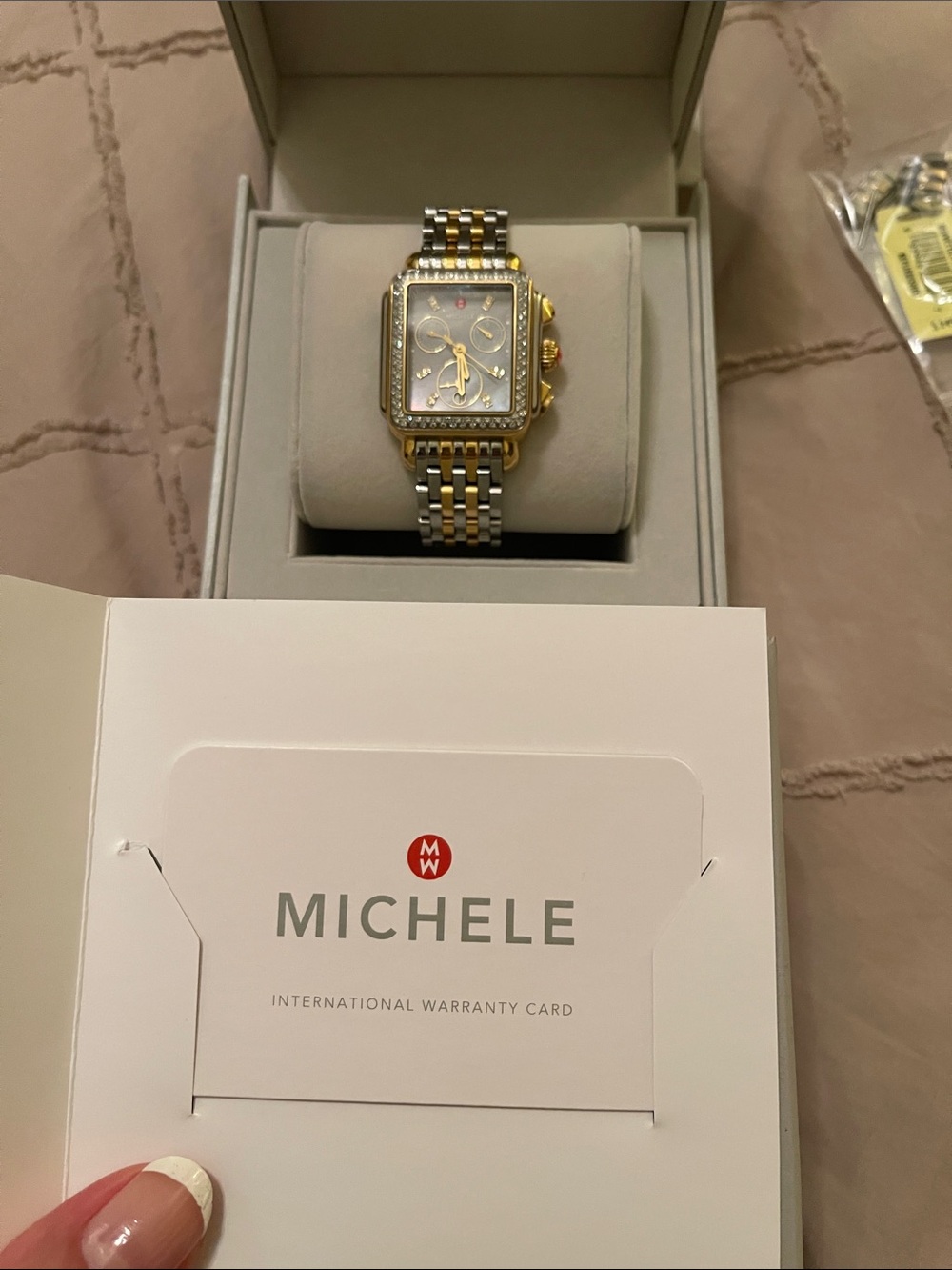 ❤️❤️❤️Michele Two-Tone Square Diamond-Trim Women’s Bracelet Watch❤️❤️❤️ - Picture 14 of 14